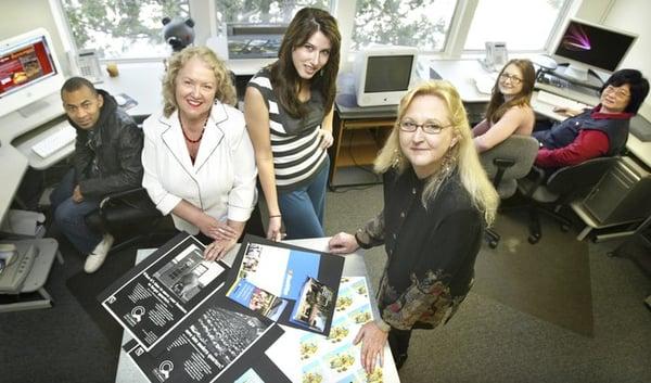 Our marketing team posing for the Pasadena Star News.