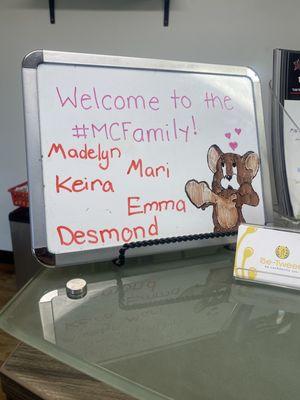 Extra friendly warm welcome on her first day