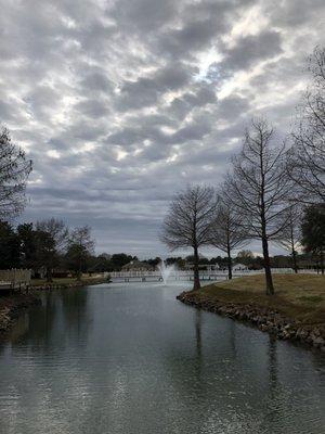 Lake 1 from bridge between Carriage House and Lake View Lodge