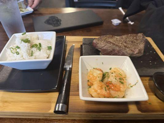 Surf and turf with some jasmine rice