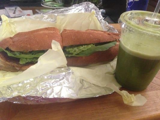 Milanesa torta with green juice