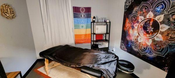 Your massage will be peaceful, serene and totally Sensational in the Zen Den (picture of the massage room)!