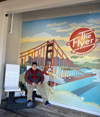 Outside their building, love my hubby!