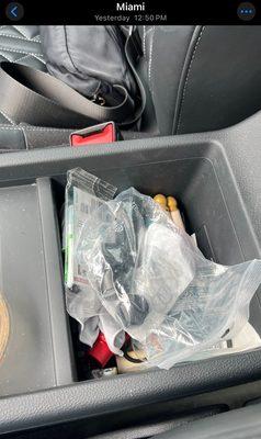 How I found it once picking up my car on October 16,2025 - obviously staff couldn't find anything to steal