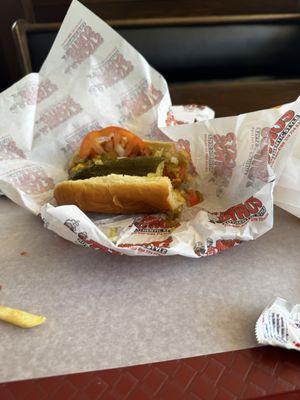 Chicago style hot dog