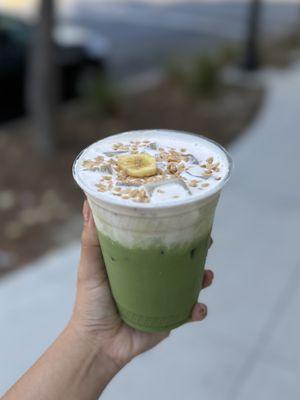 Matcha Banana Cream Latte