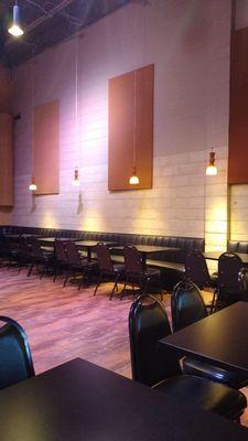 Lots of seating from the Cafe. Free coffee is available. You can sip your coffee and fellowship before or after Church in here!