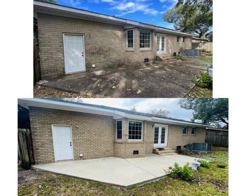 Brick and concrete before and after