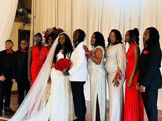 The bride and groom's family.