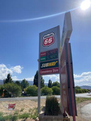 Bait and switch! Here is the price advertised on the road.