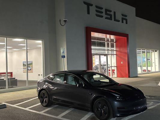 My car after Blair brought it up to the entrance of the showroom.