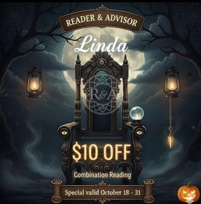 "Halloween Holiday Special: Unlock Your Destiny! " #HalloweenDiscount #TarotCards #OctoberVibes #psychic