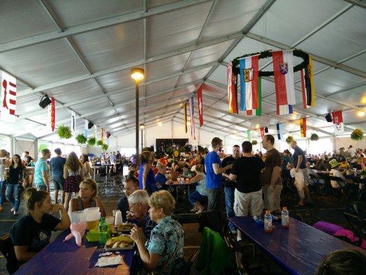 Under the beer tent