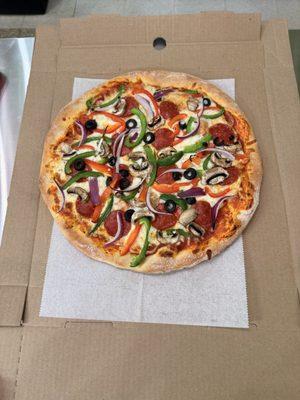 Small Supreme pizza.