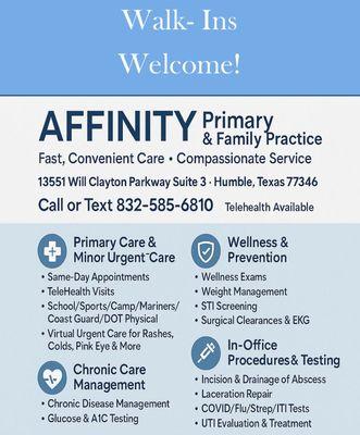 Walkins Welcome /Minor Urgent Care/Family Services
