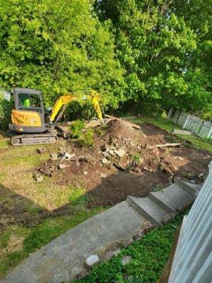 Dave’s excavation and landscape