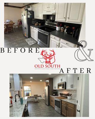 Kitchen remodel including custom cabinetry, countertops, backsplash and more!
