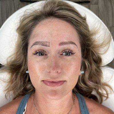 Microblading cover up half way through