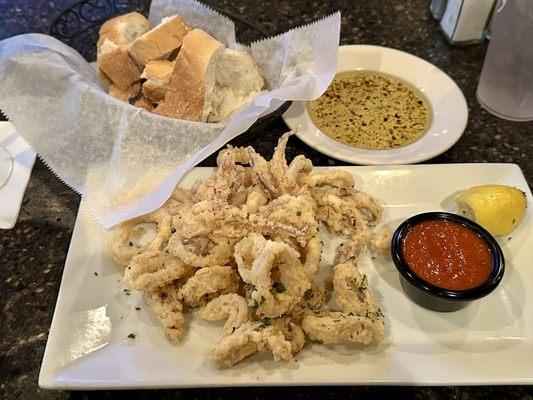 Crispy calamari but not fresh