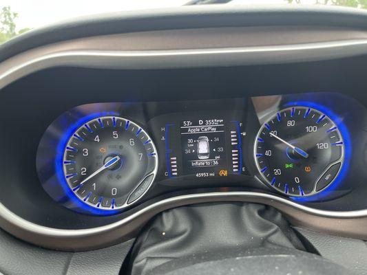 Engine light + slow leak tire