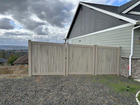 Beautiful Driftwood vinyl fence