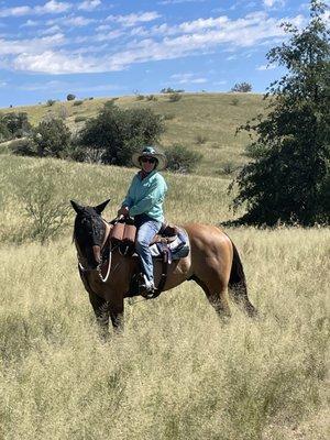 Myself my horse out on the trail in Alpine Arizona
