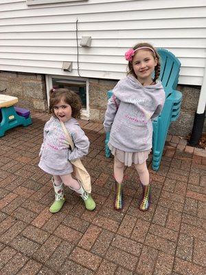 My girls rocking their New Steps sweatshirts and ready to dance!