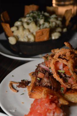 Shaved steak danish, Mac & cheese