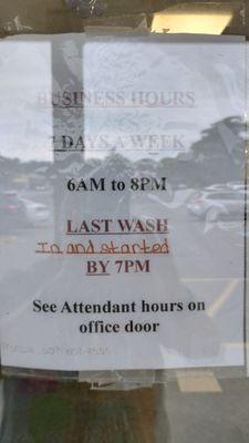 Accurate hours of operation