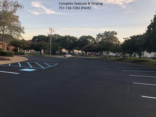 Sealcoated and Striped Holland Road Virginia Beach