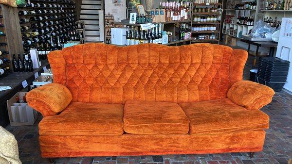 Our comfy couch for drinking a glass of wine or dram of whiskey