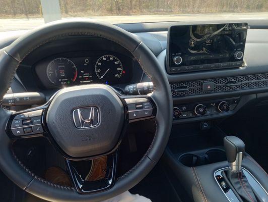 The beautiful dashboard of a brand new Honda