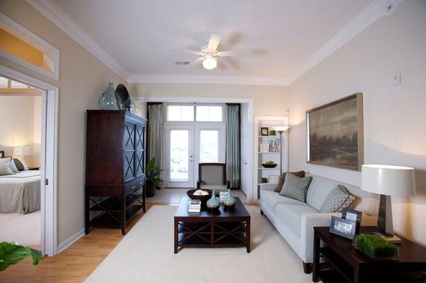 Sample Living Room at Liberty Place Apartments