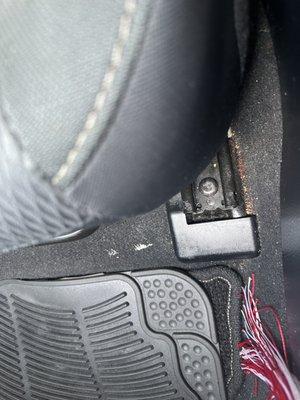 Another stain and crumbs that were left even though they shampooed my carpets.