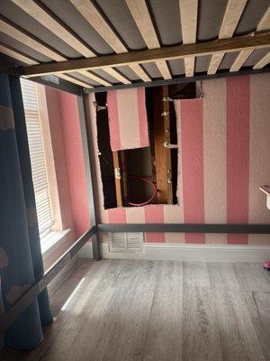 The cut out to repair terrible plumbing