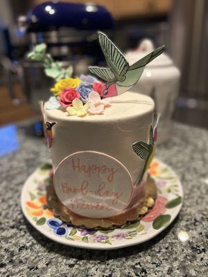 Memere's birthday bird themed cake