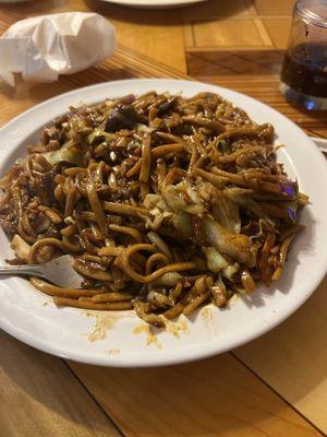 Lo-mein mixed meat