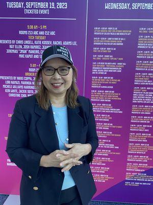 Dora Leung keeping updated at Realtors convention.