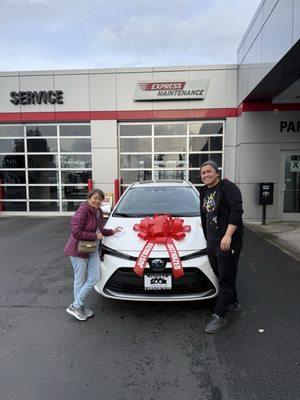 Mom is happy with the choice.