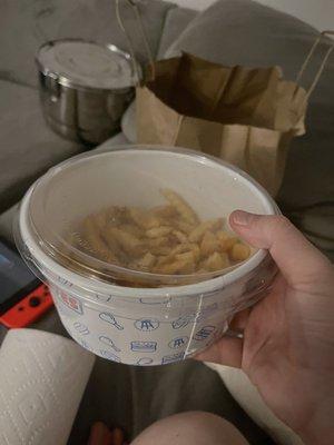 Fry that they sold me for $8, they also gave me the wrong sandwitch, no support to help out either, I'd recommend either never ordering