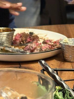 Extremely fatty 8oz Wagyu ribeye fat scraps (probably 1/4 -1/3 was inedible for a $100 steak)