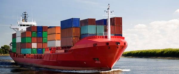 Import and export of freight in containers