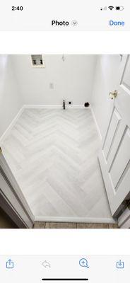 Laundry done, and herringbone vinyl