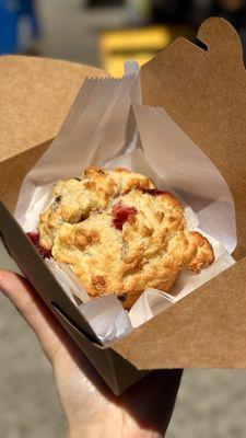 scone with jam and butter