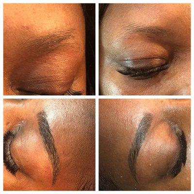 Before and after microblading