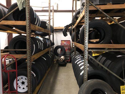 Many types of tires in stock with the availability of most all brands the same day of service.