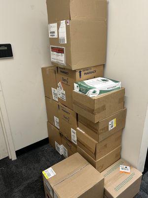 This is by back of pharmacy near restrooms. Their back room must look like a hoarders delight!!