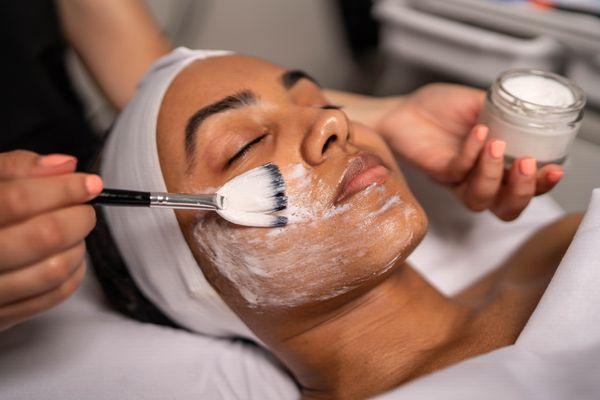 Hydrating cream mask application, perfect for dry, dehydrated skin.