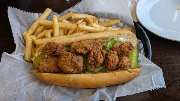 Oyster Po'Boy from Beachfront Restaurant and Bar.