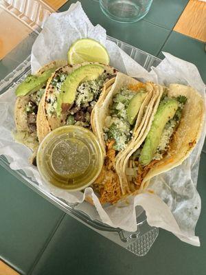 Chicken tacos & Steak tacos